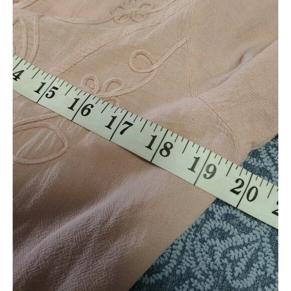 Soft Surroundings Dress Size M Pink Hi-Low Buttons Embroidery Midi Cotton - Picture 12 of 14